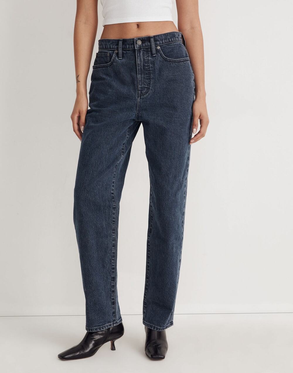 Madewell The Dadjean Charcoal Indigo Wash Slouchy Relaxed Fit Jeans 29